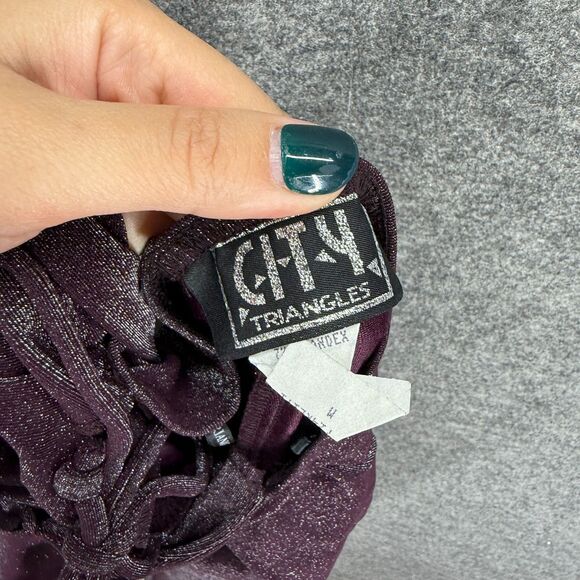 City Triangles Dress Women M Medium Purple Maxi Long Sleeveless Tasseled Casual - Picture 4 of 6